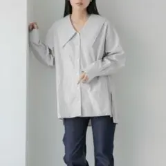 LOWRYS FARM BIGカラーシャツ　ストライプ