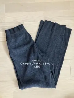 UNIQLOウォッシャブルリブニットパンツ L グレー