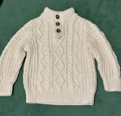 baby GAP アイボリー ケーブルニットセーター 18-24 months