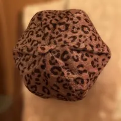 ベレー帽ヒョウ柄