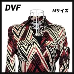 【DVF】ラップワンピース　幾何学　ジオメトリック　シルク100％　インナー付き