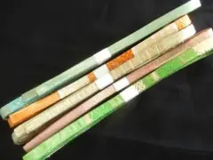 正絹・佐賀錦帯締め・5本まとめて・昭和レトロ・キラキラ輝きます・M寸