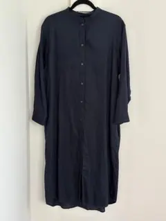 無印良品 ワンピース ネイビー 前開き M－L