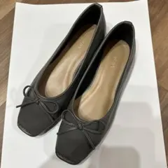 LOUNIE グレー リボン付きフラットシューズ（38）