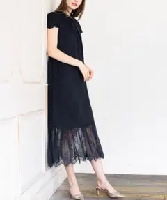 GIRL　ワンピース・ドレス　L　ネイビー　1回着　フォーマルにも