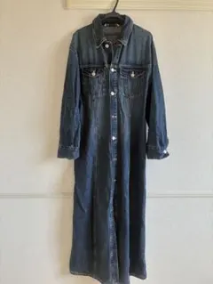 zara長袖デニムシャツワンピース
