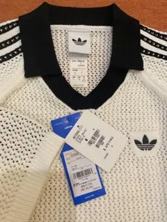 adidas ショートスリーブ　ニットクロシェ　ポロシャツ Mのサムネイル