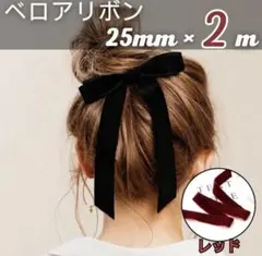 両面ベロア ベロアリボン 25mm 2ｍ 上品 高級感 シック ブライダル フォ