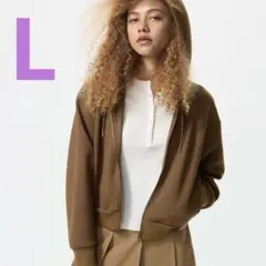 UNIQLO ドライスウェットフルジップパーカ　ブラウン　L