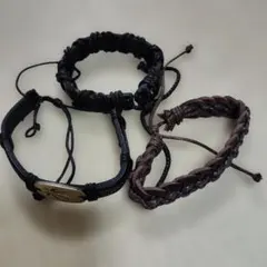 【匿名配送】編み込みブレスレット3点セット