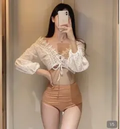 水着　韓国　レース　ビキニ　レーストップス付きのサムネイル