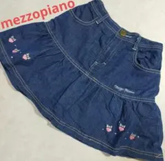 mezzopiano　フレアスカート　ミニスカート　デニム調　ハート　ドット