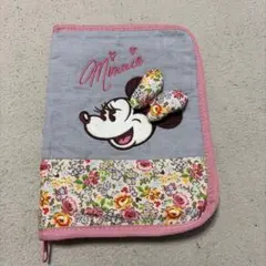 ミニーマウス デニム 花柄 パスケース母子手帳入れ ディズニー