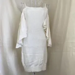 未着用 snidel ミニ丈 オフショルダー ニットキャミワンピース ホワイト