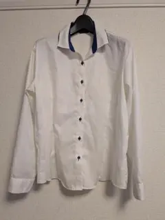 AS1104 BRICK HOUSE ホワイト 長袖シャツ ネイビー襟