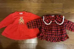 ミキハウストレーナーとpchunチェック柄トップスセット90㎝