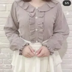 evelyn エブリン ビジューフリルニット 今期 ピンク