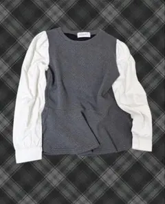 ニットシャツ グレー ガーリー ecury