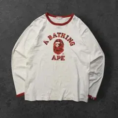 ま*っ様 A BATHING APE ロンT リンガー エイプ 迷彩 カモ 90のサムネイル