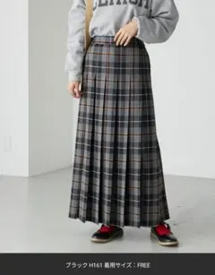 【forksy.】チェックプリーツロングスカートのサムネイル