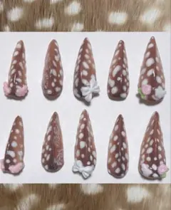 猫爪 ネイルチップ 平成女児 ウィッシュコア バンビ ガーリー バレエコア