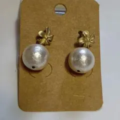 ハンドメイド コットンパールのピアス