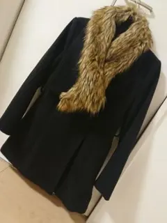 黒 アウター コート ファー付き リップサービス セシルマクビー INGNI