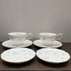 ナルミ パステルガーデン カップ＆ソーサー+小皿2セット　廃盤　希少