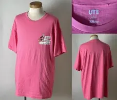 ユニクロ × ディズニー コラボ ミッキーマウス 英字 プリント Tシャツ XL