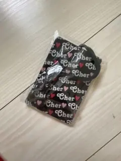 cher パスケース ロゴ ハート柄