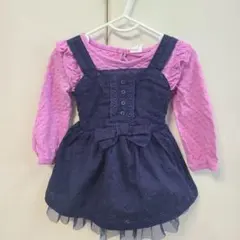 babyGAPロンＴ、ネイビー　チュールワンピース　フォーマル　80　入園　長袖