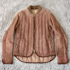 【イタリア製】ジョルジオブラット 仔羊 ラムレザー ステッチ レザージャケット