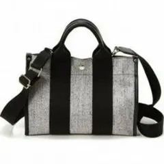 【美品】TOPKAPI トリム　キャンバス　ミニ　トートバッグ　2way グレー
