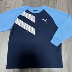 PUMA 長袖シャツ ネイビー/ライトブルー 140