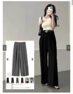 グレイル　センタープレスストレートパンツ　M