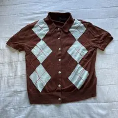 ZARA XL ブラウン ダイヤモンドカーディガン