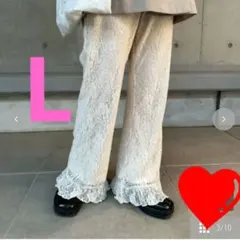 【新品未使用】しまむら　るっこ　裾フリルレースパンツ　Lサイズ ホワイト