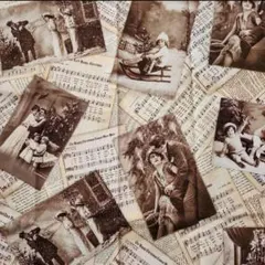 ヴィンテージ風クリスマス生地　ロバートカフマン USAコットン