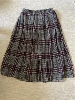 グラシア　チェック柄 ロングスカート