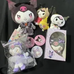 サンリオ　クロミ　ぬいぐるみ　マスコット　缶バッチ