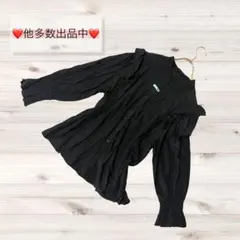 美品❗️【VIS-A-VIS】黒プリーツブラウス レディース通勤 F