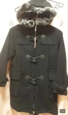 新品　コムサイズム　ウール混　ダッフルコート　130 ブラック