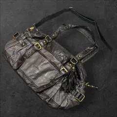 y2k archive 2way leather bag grunge