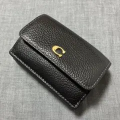 COACH 三つ折り財布 ブラック レザー