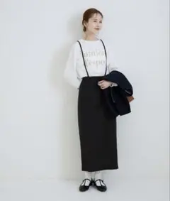 ★新品★ウルトラストレッチスカート/サスペンダー付き(coca)