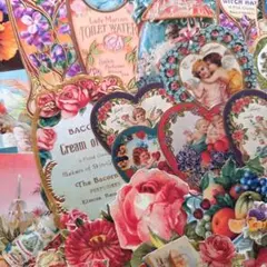 ヴィクトリアン　コラージュ素材　ダイカット　ジャンクジャーナル