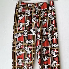 【映え度100%】パンダ × 赤チェック 総柄レギンス 派手カワ 個性的 完売品