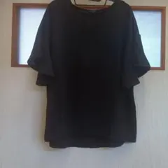 新品★黒のフレアスリーブチュニック 半袖　3L 大きいサイズ　プルオーバー