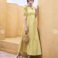 LILIAN CARAT リリアンカラット ギャザー ワンピース リボン フリル