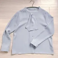 ブラウス　ブルー　S ナチュラルビューティーベーシック